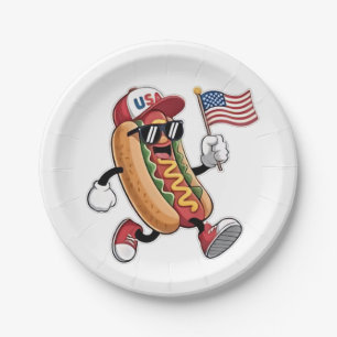 Prato De Papel 4 de julho, Hotdog American Independence 1776