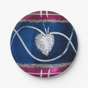 Prato De Papel 4 de julho, Red White Blue Vidro Patriótico Vidro