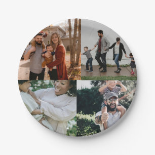 Prato De Papel 4 Foto Personalizada Colagem Personalizada