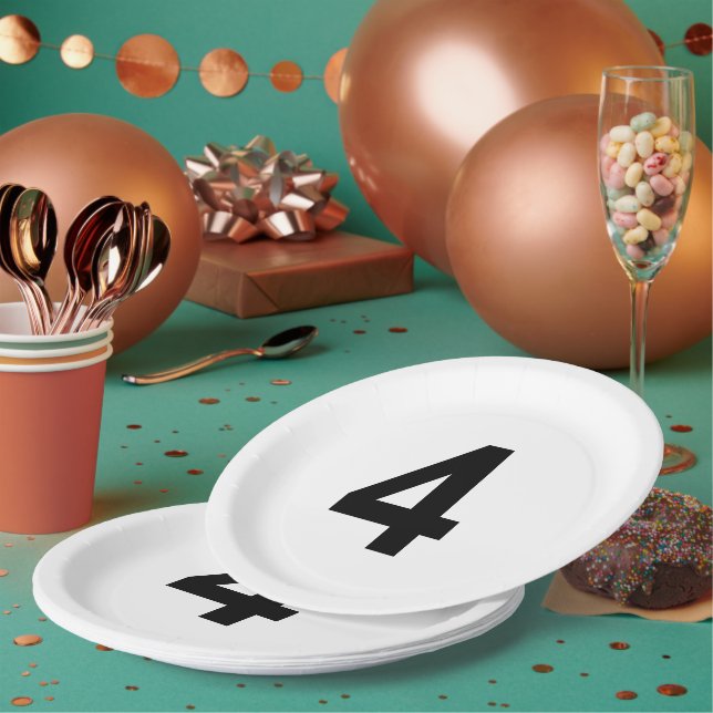 Prato De Papel 4 - number four plate (Múltiplo)