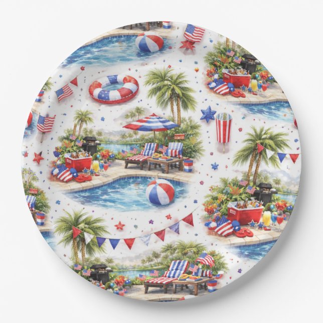 Prato De Papel 4th of July Pool Party in Florida (Frente)