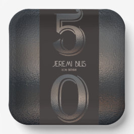 Prato De Papel 50º aniversário Chapa de papel do estilo Bronze