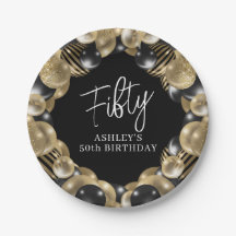 50º aniversário Dourado preto