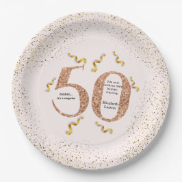 Prato De Papel 50.º Aniversário, moderna e minimalista, Faux Dour