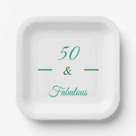Prato De Papel 50 and Fabulous Green Birthday Party Plate 
