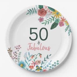Prato De Papel 50 e fabulosa e elegante aquarela floral