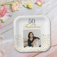 50 e Fabulosa Foto Glitter Dourada 50º Aniversário