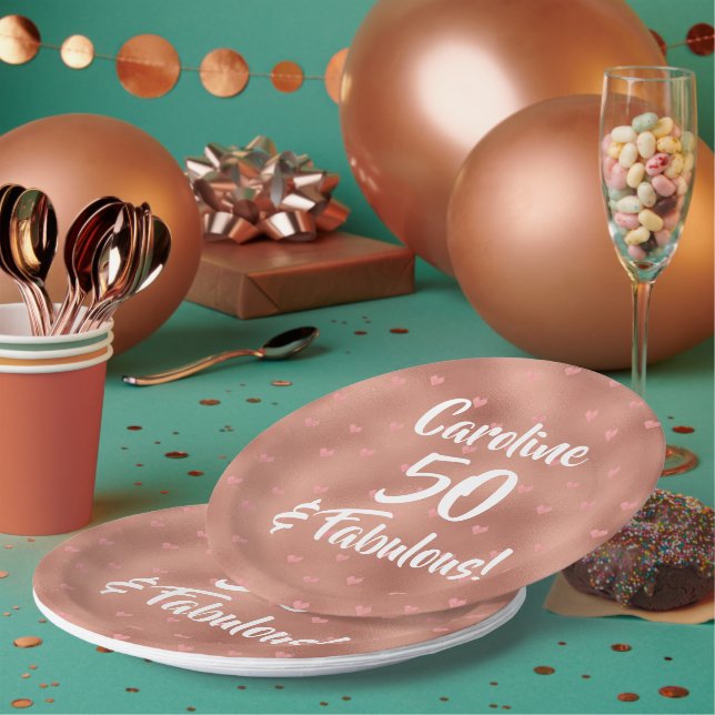 Prato De Papel 50 e Fabuloso Aniversário Personalizado (Múltiplo)
