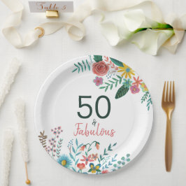 Prato De Papel 50 e fabuloso elegante floral aquarela