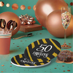 Prato De Papel 50 e Fabuloso Preto e Dourado
