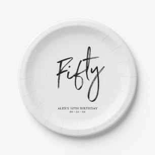Prato De Papel 50 Modernos - Letra 50 anos - Placas de Papel