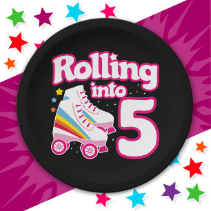 Prato De Papel 5 Birthday Roller Skling 5 Anos Skate