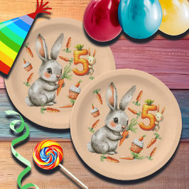 Prato De Papel 5 de Bunnies e Carrots