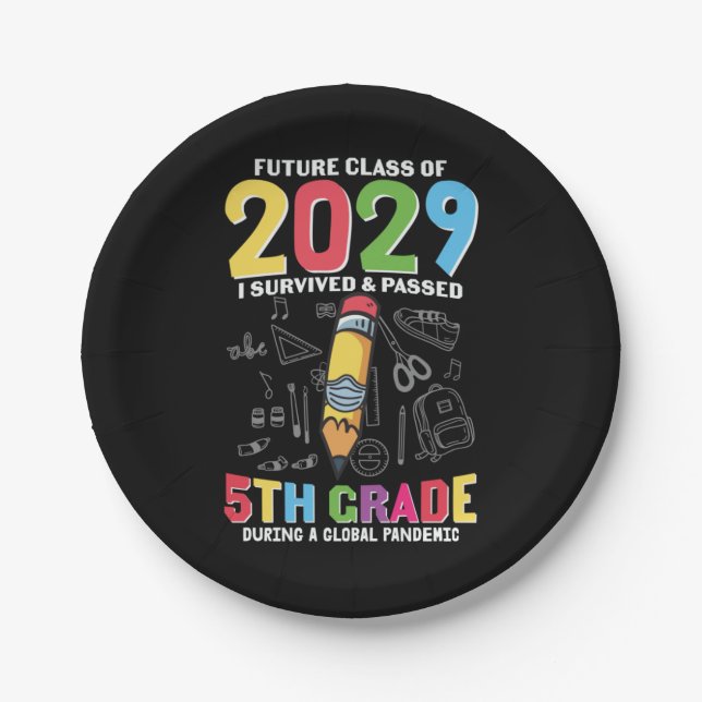 Prato De Papel 5 Grau de 5 de Professores Durante Um Nível Global (Frente)