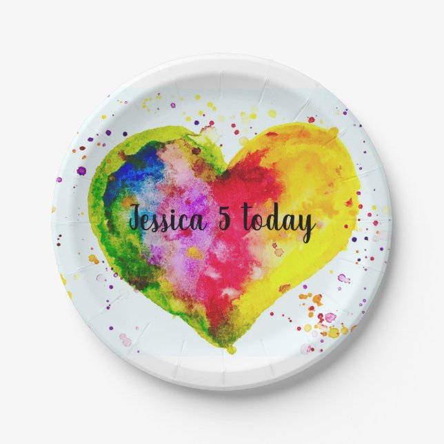 Prato De Papel 5 placas de Festa de aniversário (Frente)