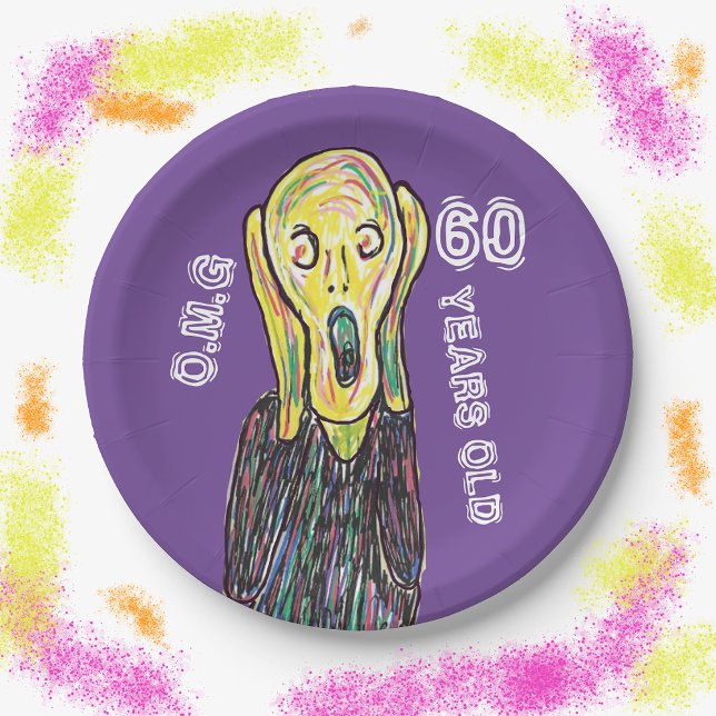 Prato De Papel 60ª celebração da Festa de aniversário 60 anos (Criador carregado)