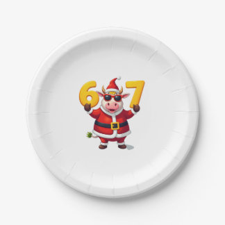 Prato De Papel 67 Unicórnio de Natal 6 7 Meme para Meninas Crianç