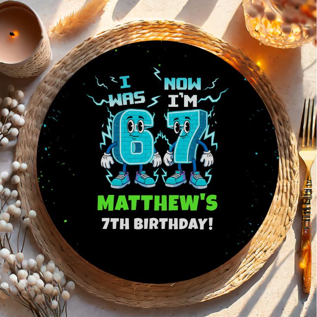 Prato De Papel 6 7 Meme Trend Six Seven Birthday Party (Criador carregado)