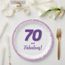 Prato De Papel 70º Aniversário ou Qualquer Idade