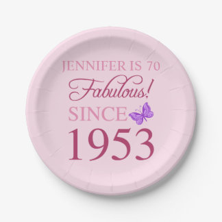 Prato De Papel 70 Aniversário 1953 Para As Mulheres