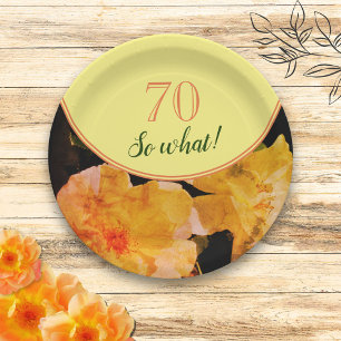 Prato De Papel 70 Birthday Yellow Rose Inspirational Floral