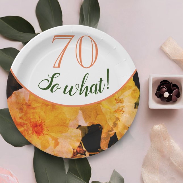 Prato De Papel 70 Então Que 70 de Aniversário da Rosa Amarela (Criador carregado)