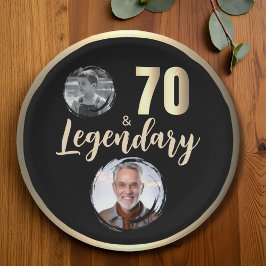 Prato De Papel 70 fotos e 70 de fotos legendário 2 Dourado