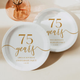 Prato De Papel 75.º aniversário da casamento entre o Elegante Cha