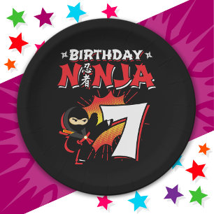 Prato De Papel 7 anos Estilo de HQ Ninja 7 Aniversário