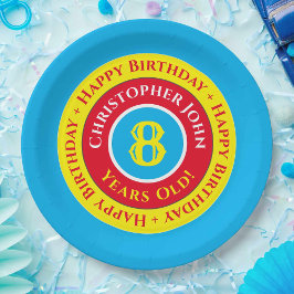 Prato De Papel 8ª Placas de papel de Festa de aniversário