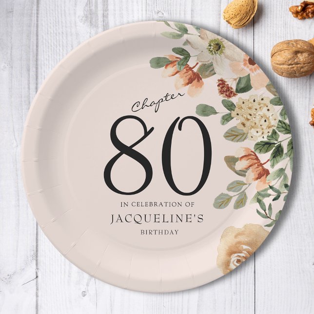 Prato De Papel 80 Birthday Vintage Floral (80th Birthday Vintage Floral Paper Plates.
Discover the perfect addition to your loved one's  party.)