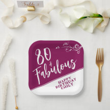 80 e Fabuloso Script Magenta 80 de Aniversário