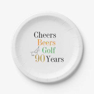Prato De Papel 90 Birthday Cheers Beers Golf Party