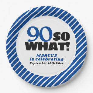 Prato De Papel 90 Que 90 de Greve Azul Positiva Aniversário