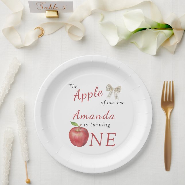 Prato De Papel A Apple do nosso Partido do Aniversário de criança (Casamento)