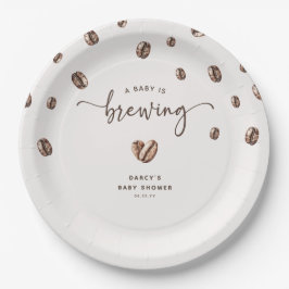 Prato De Papel 'a Baby is Brewing' Coffee Baby Shower
