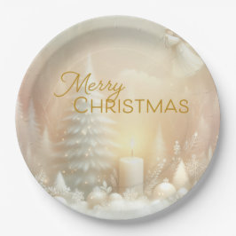Prato De Papel A Christmas Angel Fantasy Snowy Landscape