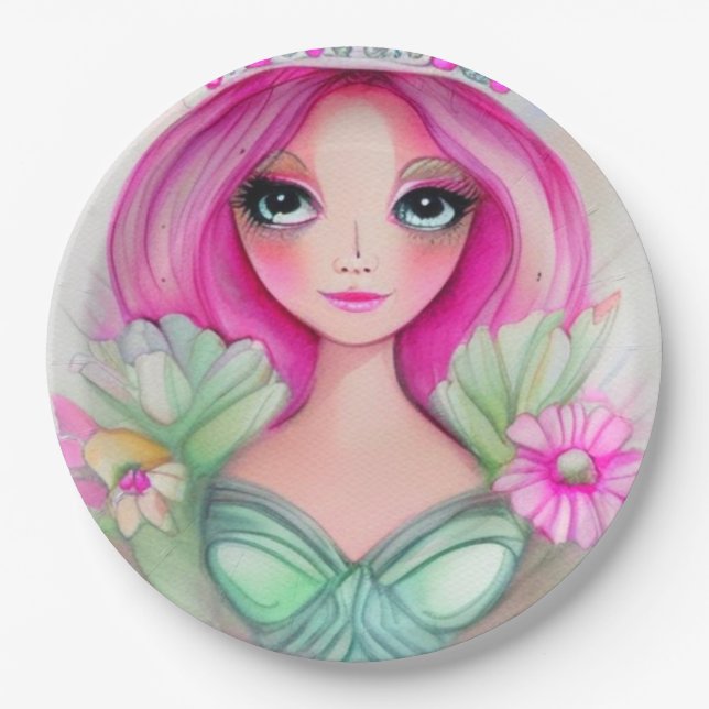 Prato De Papel A Coleção Princesa (Frente)