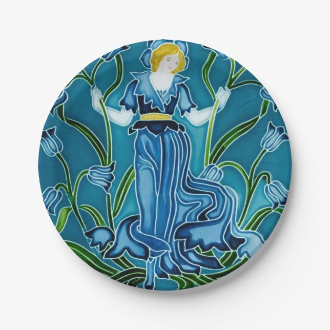 Prato De Papel A Flora Art Nouveau de Walter Crane (Frente)