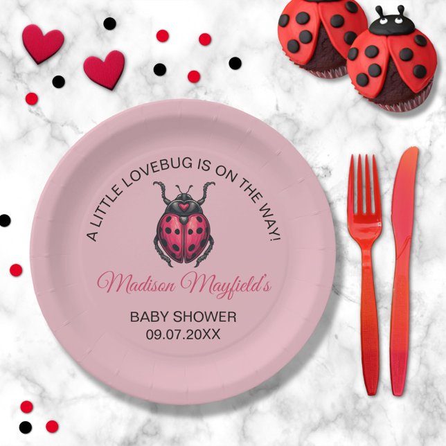 Prato De Papel A Little Love Bug Is On The Way Ladybug (Criador carregado)