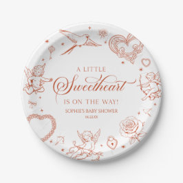 Prato De Papel A Little Sweetheart Valentine's Day Baby Shower