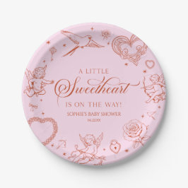 Prato De Papel A Little Sweetheart Valentine's Day Baby Shower