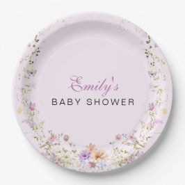 Prato De Papel A Little Wildflower Baby Shower
