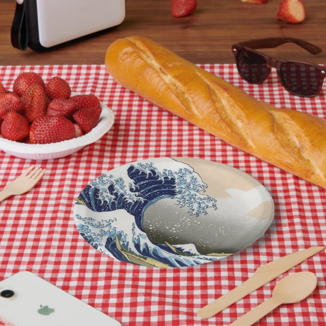 Prato De Papel A Onda de Excelente de Kanagawa (Piquenique)