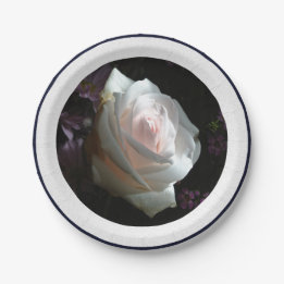 Prato De Papel A Rosa Branca -