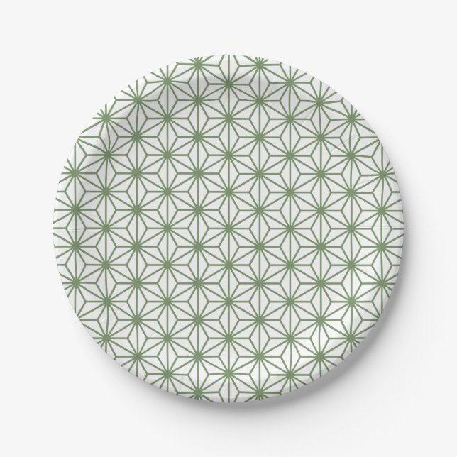 Prato De Papel A seamless pattern of interlocking green geometric (Frente)