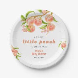 Prato De Papel A Sweet Little Peach Fruit Baby Shower