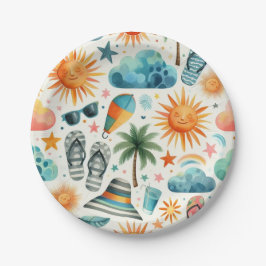 Prato De Papel A vida é uma praia