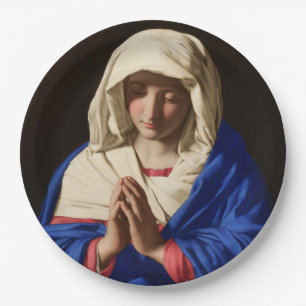 Prato De Papel A Virgem Maria na Oração