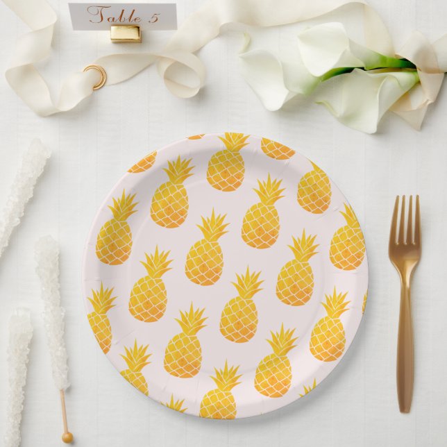 Prato De Papel Abacaxi tropical (Casamento)